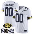 Michigan Wolverines 1000 Wins & 2024 College Bowl Patch Vapor Limited Custom Jersey - All Stitched - image 1