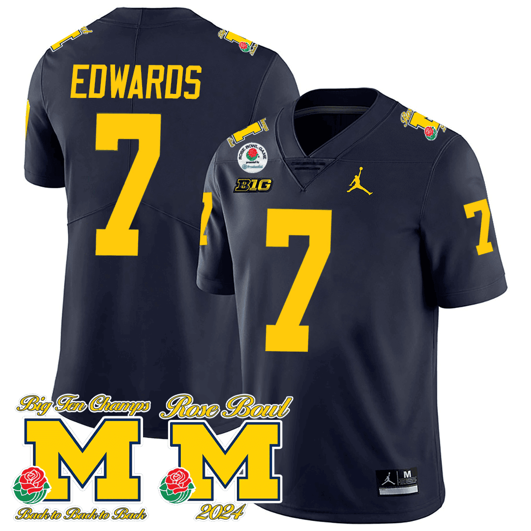 Men's Michigan Wolverines Rose Bowl Game Jersey - All Stitched - image 3