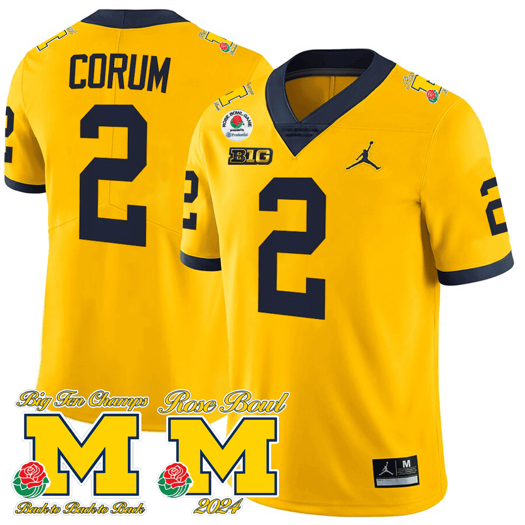 Men's Michigan Wolverines Rose Bowl Game Jersey - All Stitched - image 6