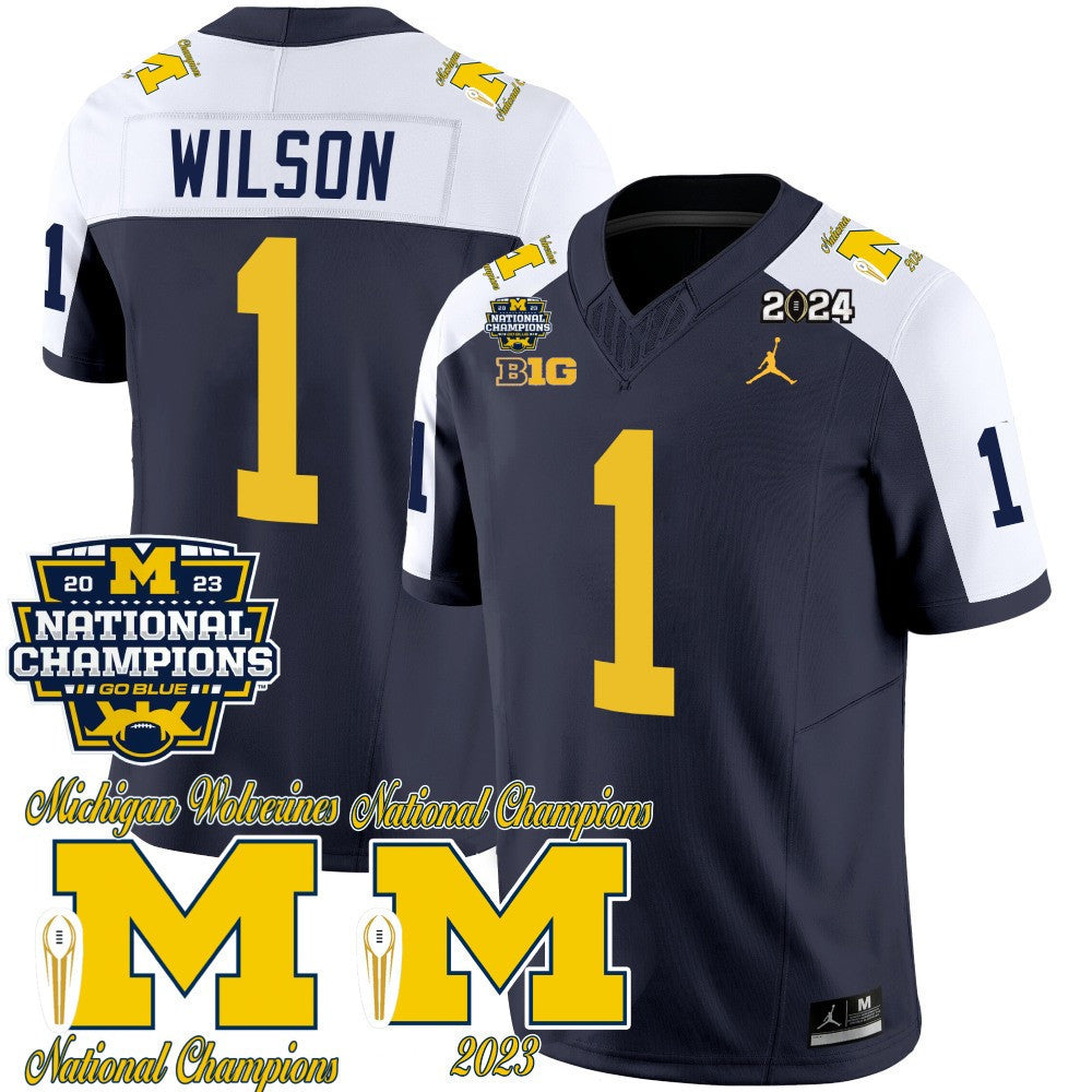 Men's Michigan Wolverines CFP 2023 National Champions Patch Vapor Jersey - All Stitched - image 3