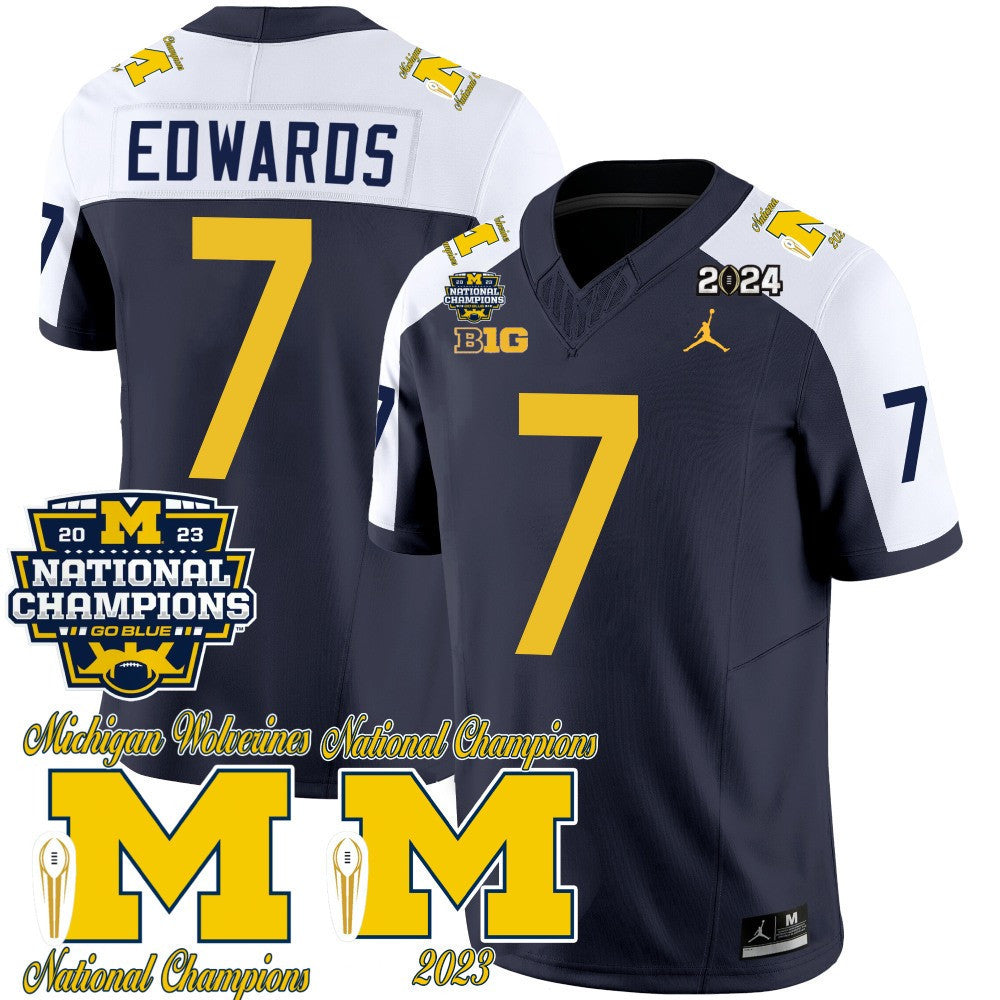 Men's Michigan Wolverines CFP 2023 National Champions Patch Vapor Jersey - All Stitched - image 4