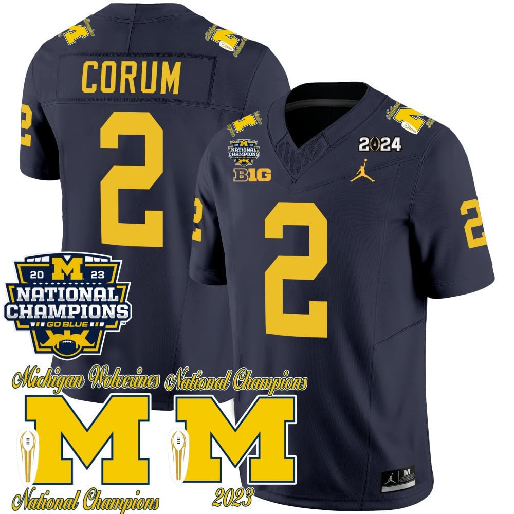 Men's Michigan Wolverines CFP 2023 National Champions Patch Vapor Jersey - All Stitched - image 8