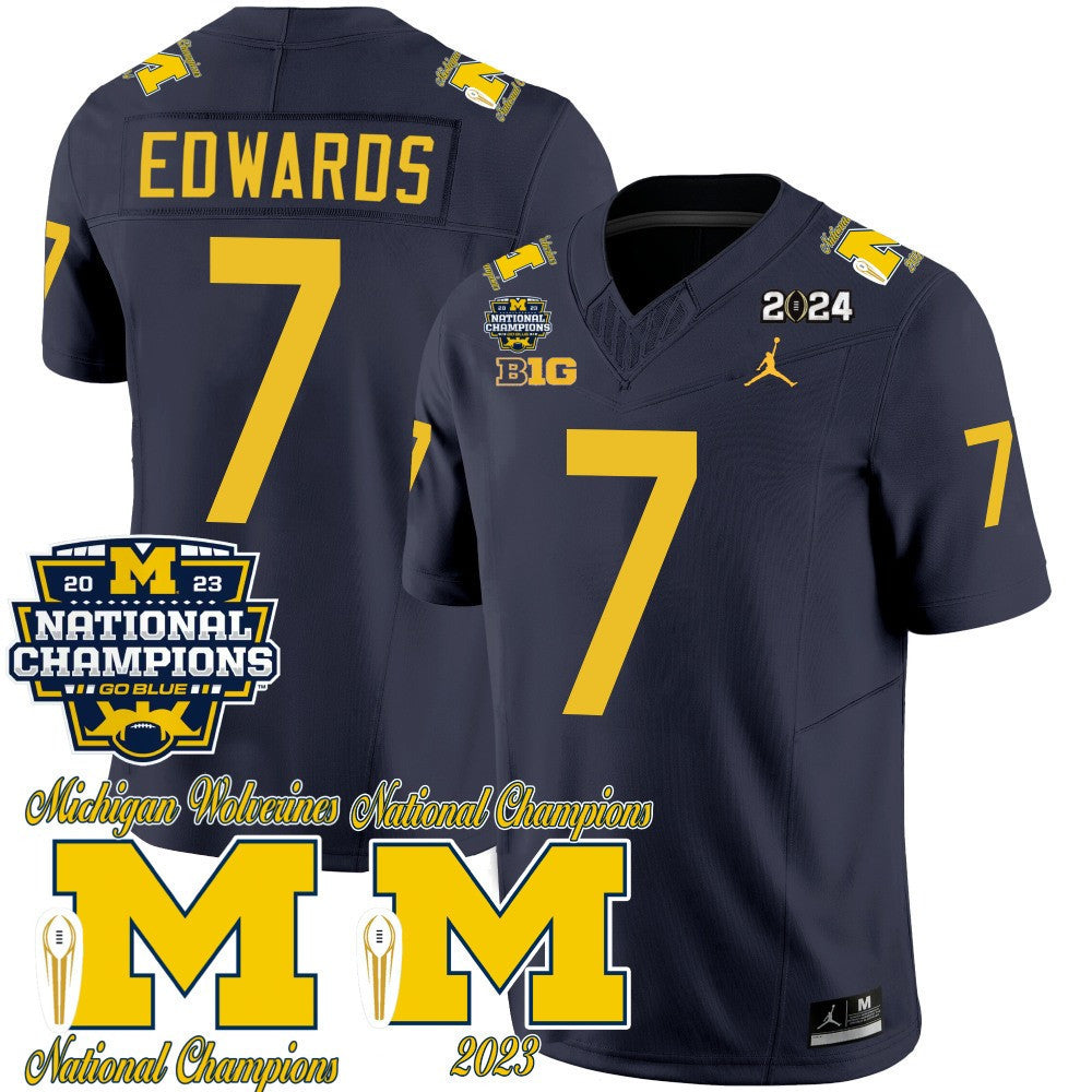 Men's Michigan Wolverines CFP 2023 National Champions Patch Vapor Jersey - All Stitched - image 10
