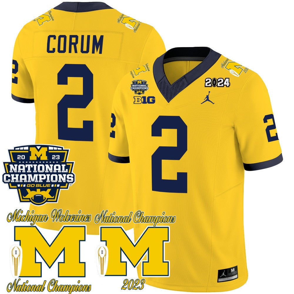 Men's Michigan Wolverines CFP 2023 National Champions Patch Vapor Jersey - All Stitched - image 14
