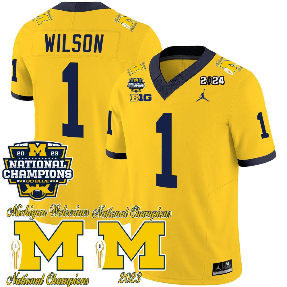Men's Michigan Wolverines CFP 2023 National Champions Patch Vapor Jersey - All Stitched - image 15