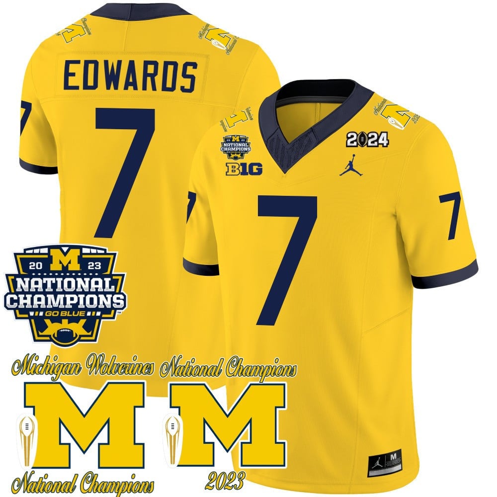 Men's Michigan Wolverines CFP 2023 National Champions Patch Vapor Jersey - All Stitched - image 16