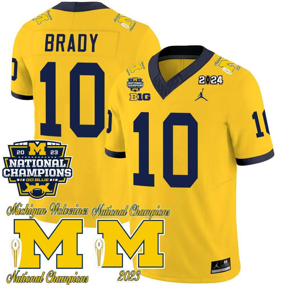 Men's Michigan Wolverines CFP 2023 National Champions Patch Vapor Jersey - All Stitched - image 17