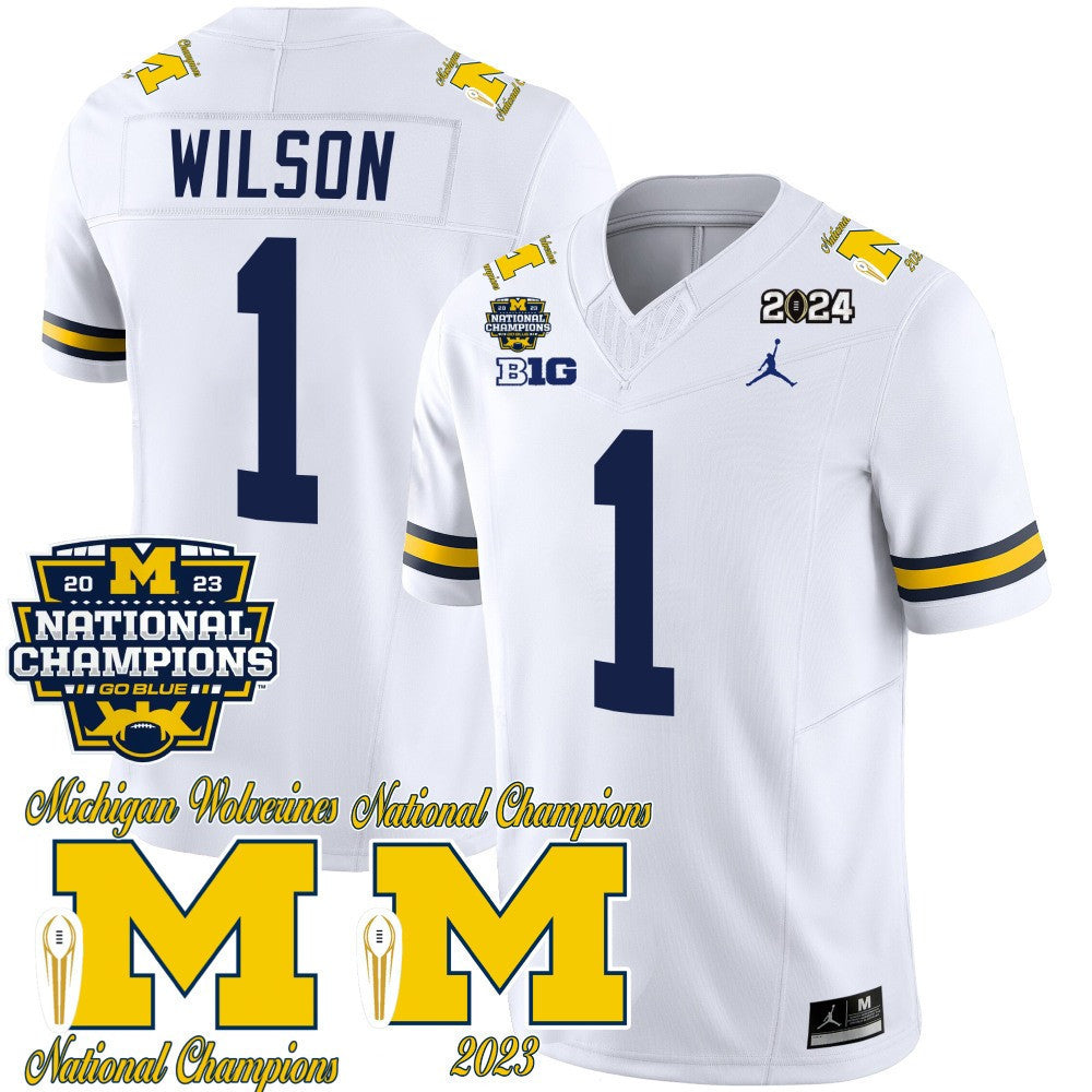 Men's Michigan Wolverines CFP 2023 National Champions Patch Vapor Jersey - All Stitched - image 21