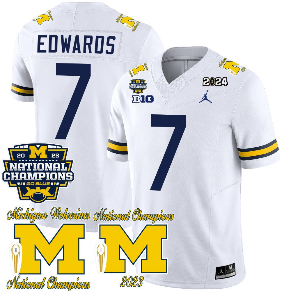 Men's Michigan Wolverines CFP 2023 National Champions Patch Vapor Jersey - All Stitched - image 22