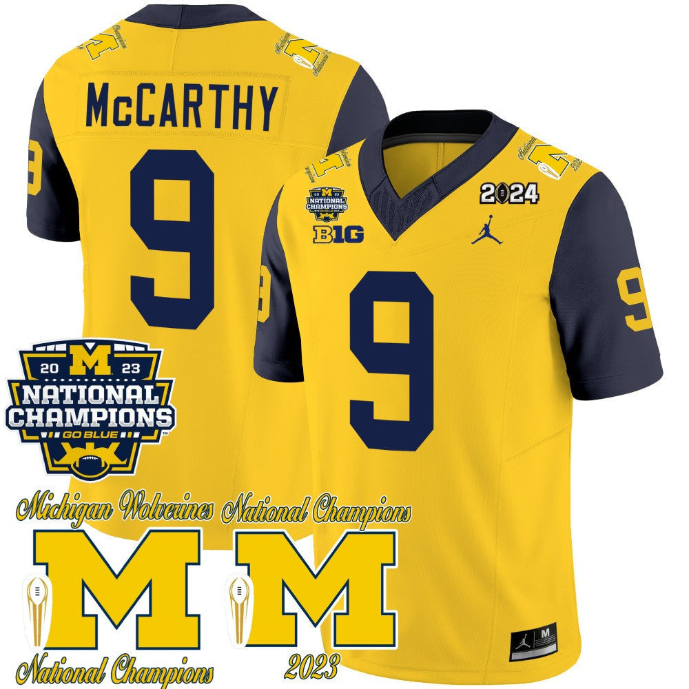 Men's Michigan Wolverines CFP 2023 National Champions Patch Vapor Jersey - All Stitched - image 25