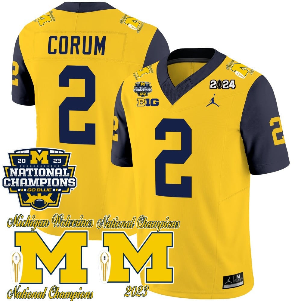 Men's Michigan Wolverines CFP 2023 National Champions Patch Vapor Jersey - All Stitched - image 26