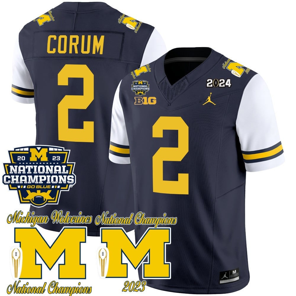 Men's Michigan Wolverines CFP 2023 National Champions Patch Vapor Jersey - All Stitched - image 32