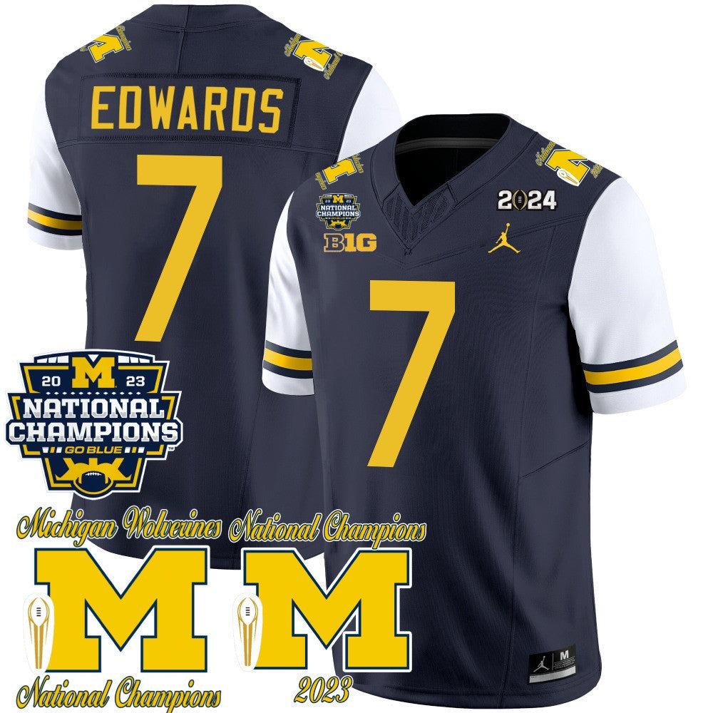 Men's Michigan Wolverines CFP 2023 National Champions Patch Vapor Jersey - All Stitched - image 34