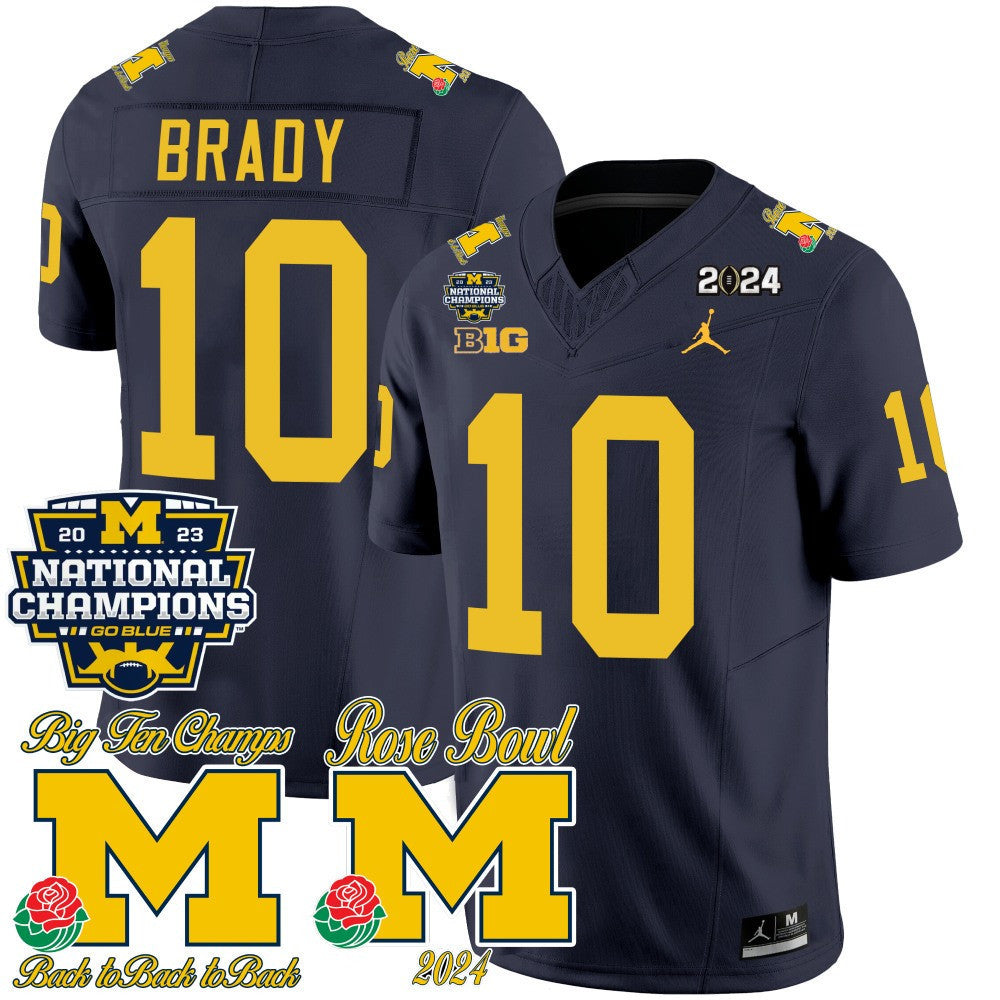 Men's Michigan Wolverines 2023 National Champions & Rose Bowl Patch Vapor Jersey - All Stitched - image 11