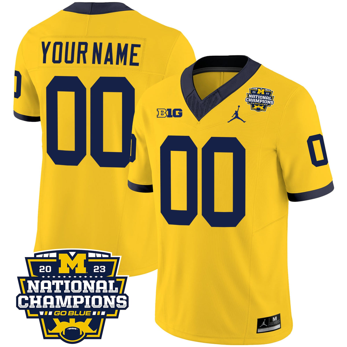 Michigan Wolverines 2023 National Champions Patch Vapor Custom Jersey V2 - All Stitched - image 3