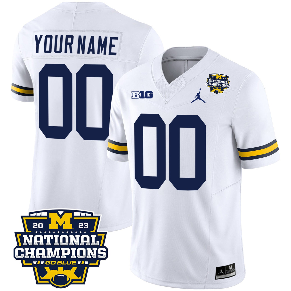 Michigan Wolverines 2023 National Champions Patch Vapor Custom Jersey V2 - All Stitched - image 4