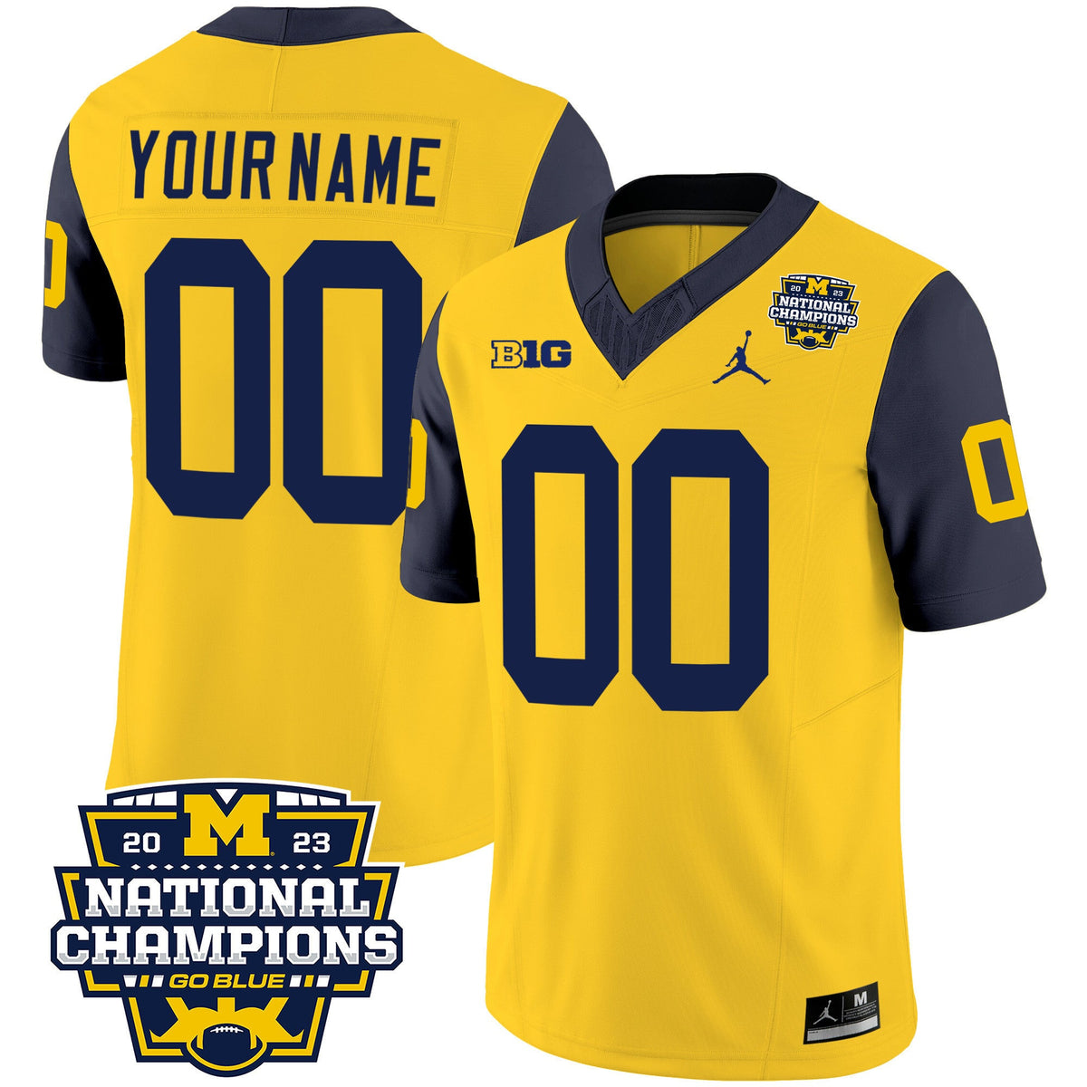 Michigan Wolverines 2023 National Champions Patch Vapor Custom Jersey V2 - All Stitched - image 5