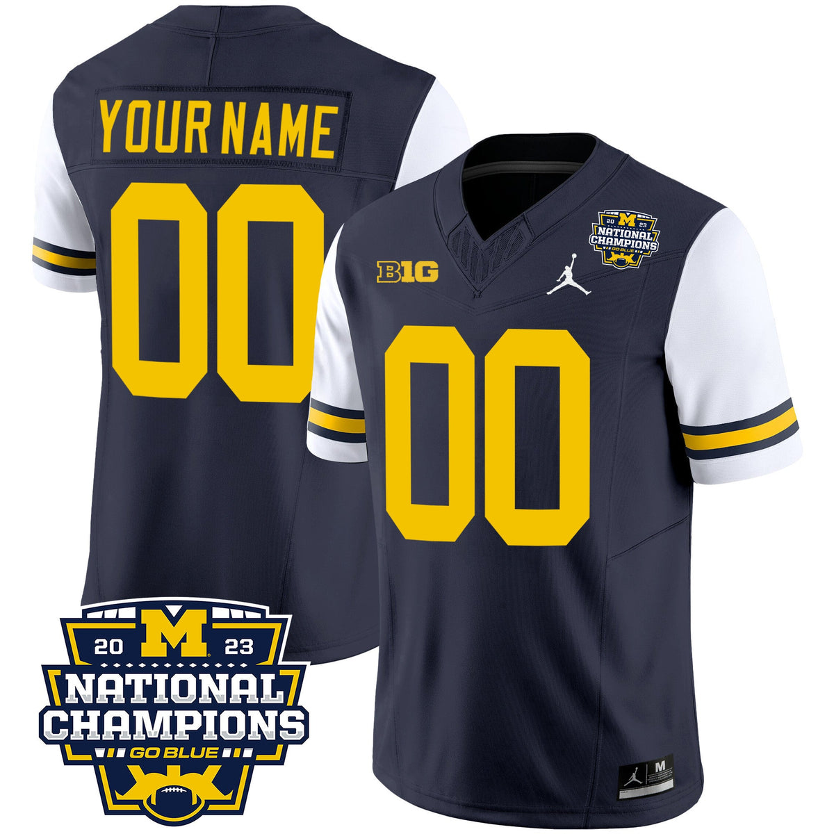 Michigan Wolverines 2023 National Champions Patch Vapor Custom Jersey V2 - All Stitched - image 6