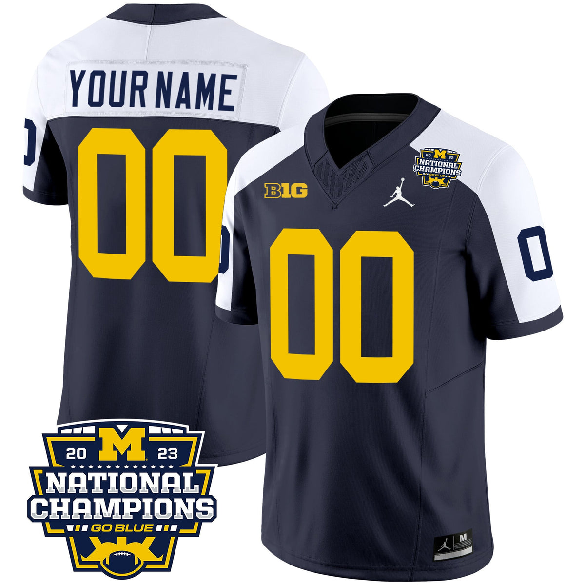 Michigan Wolverines 2023 National Champions Patch Vapor Custom Jersey V2 - All Stitched - image 1