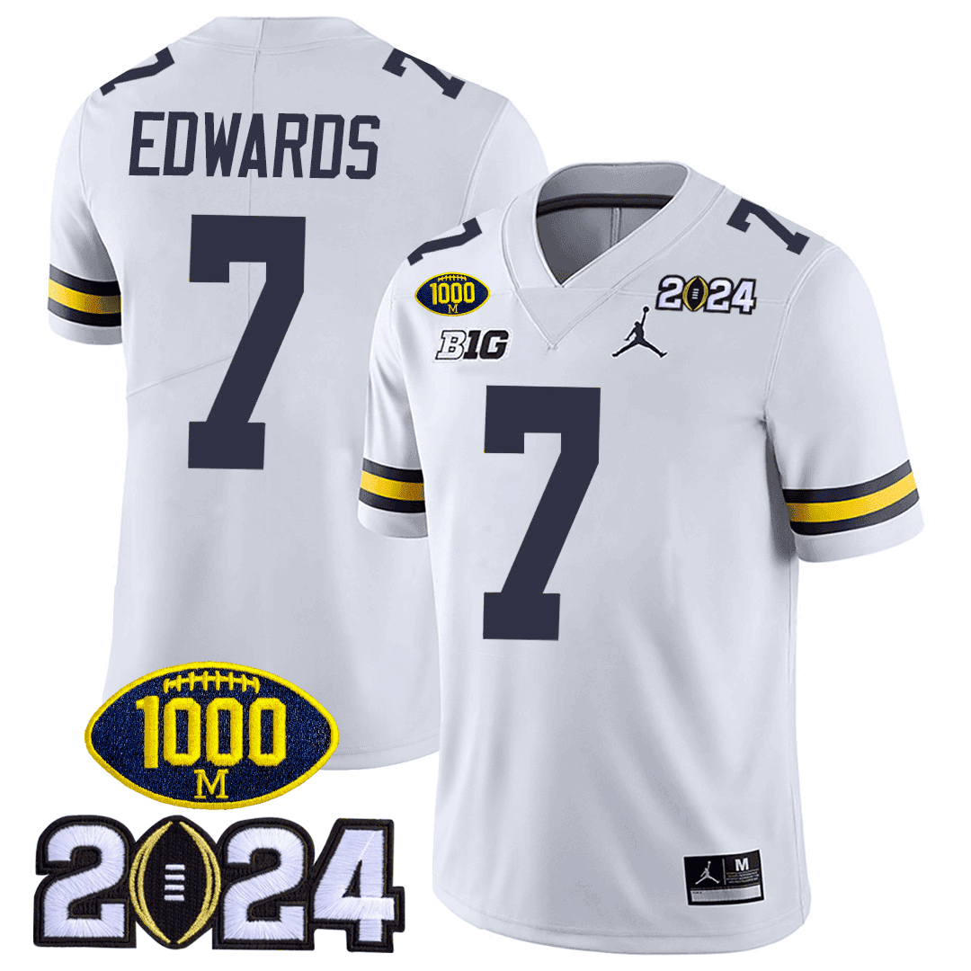 Men's Michigan Wolverines 1000 Wins & 2024 College Bowl Patch Vapor Limited Jersey - All Stitched - image 3
