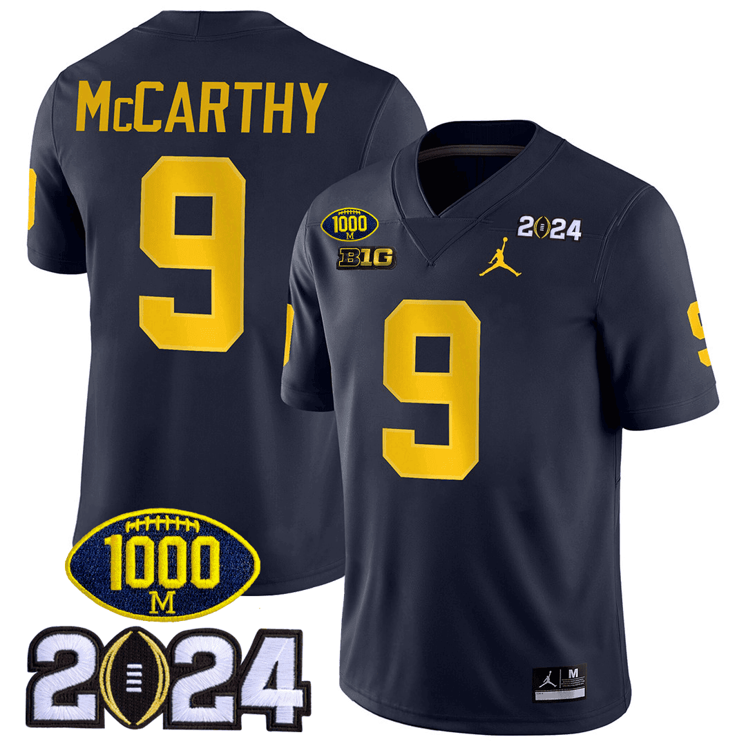 Men's Michigan Wolverines 1000 Wins & 2024 College Bowl Patch Vapor Limited Jersey - All Stitched - image 5