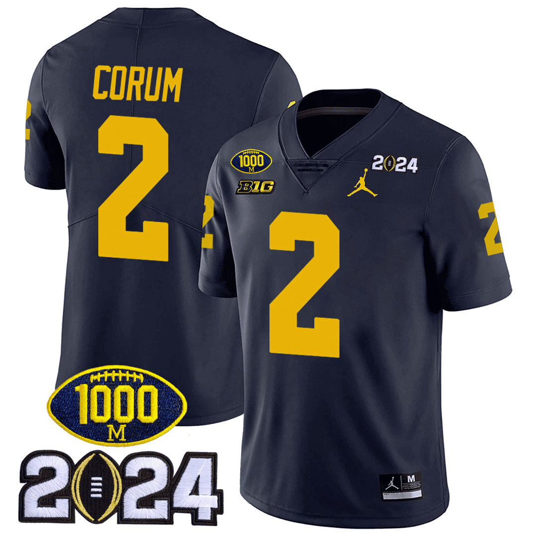 Men's Michigan Wolverines 1000 Wins & 2024 College Bowl Patch Vapor Limited Jersey - All Stitched - image 6