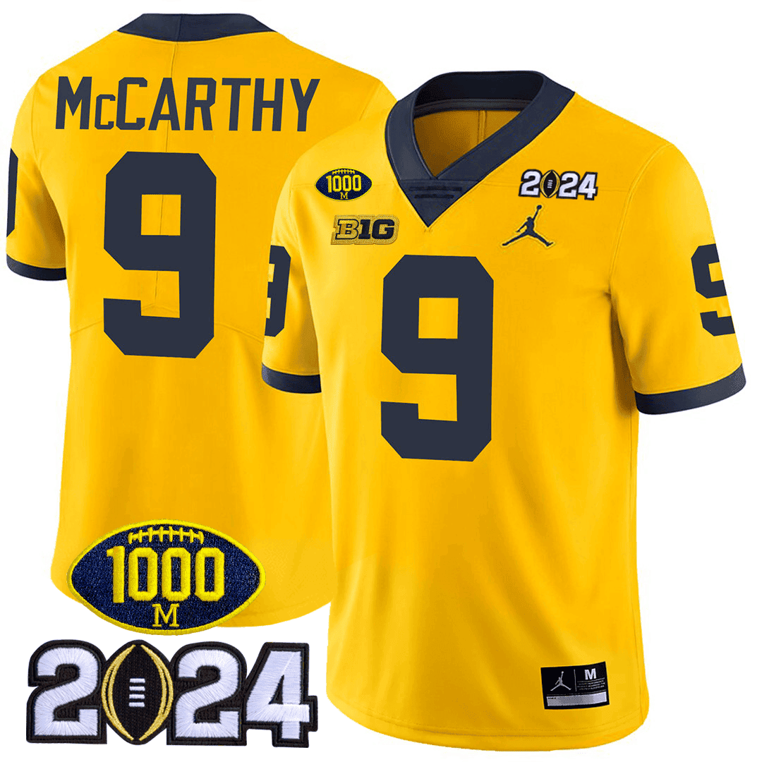 Men's Michigan Wolverines 1000 Wins & 2024 College Bowl Patch Vapor Limited Jersey - All Stitched - image 9