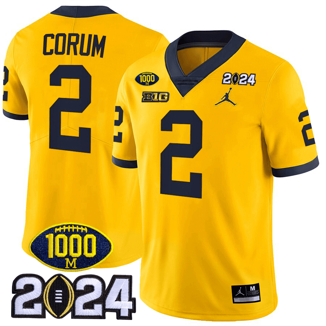 Men's Michigan Wolverines 1000 Wins & 2024 College Bowl Patch Vapor Limited Jersey - All Stitched - image 10