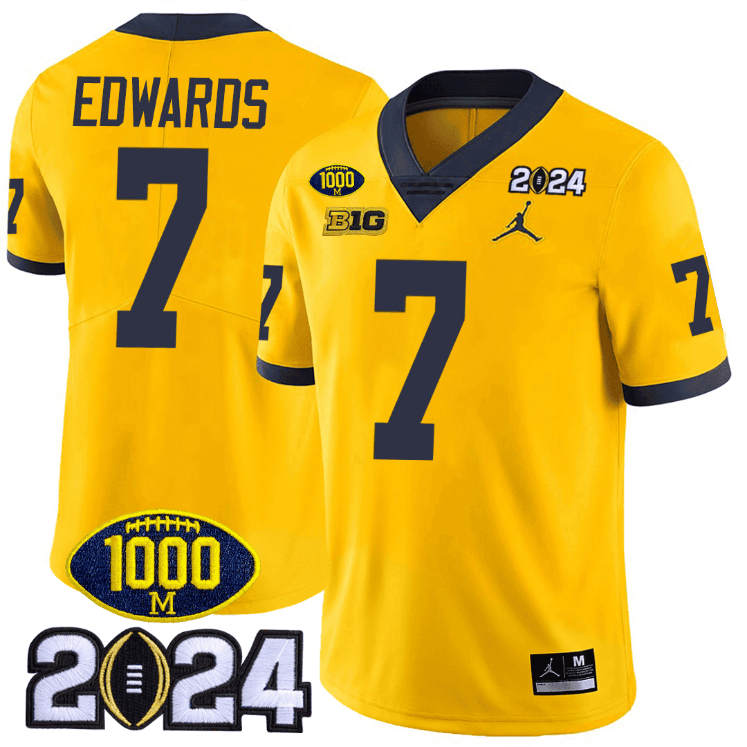 Men's Michigan Wolverines 1000 Wins & 2024 College Bowl Patch Vapor Limited Jersey - All Stitched - image 11