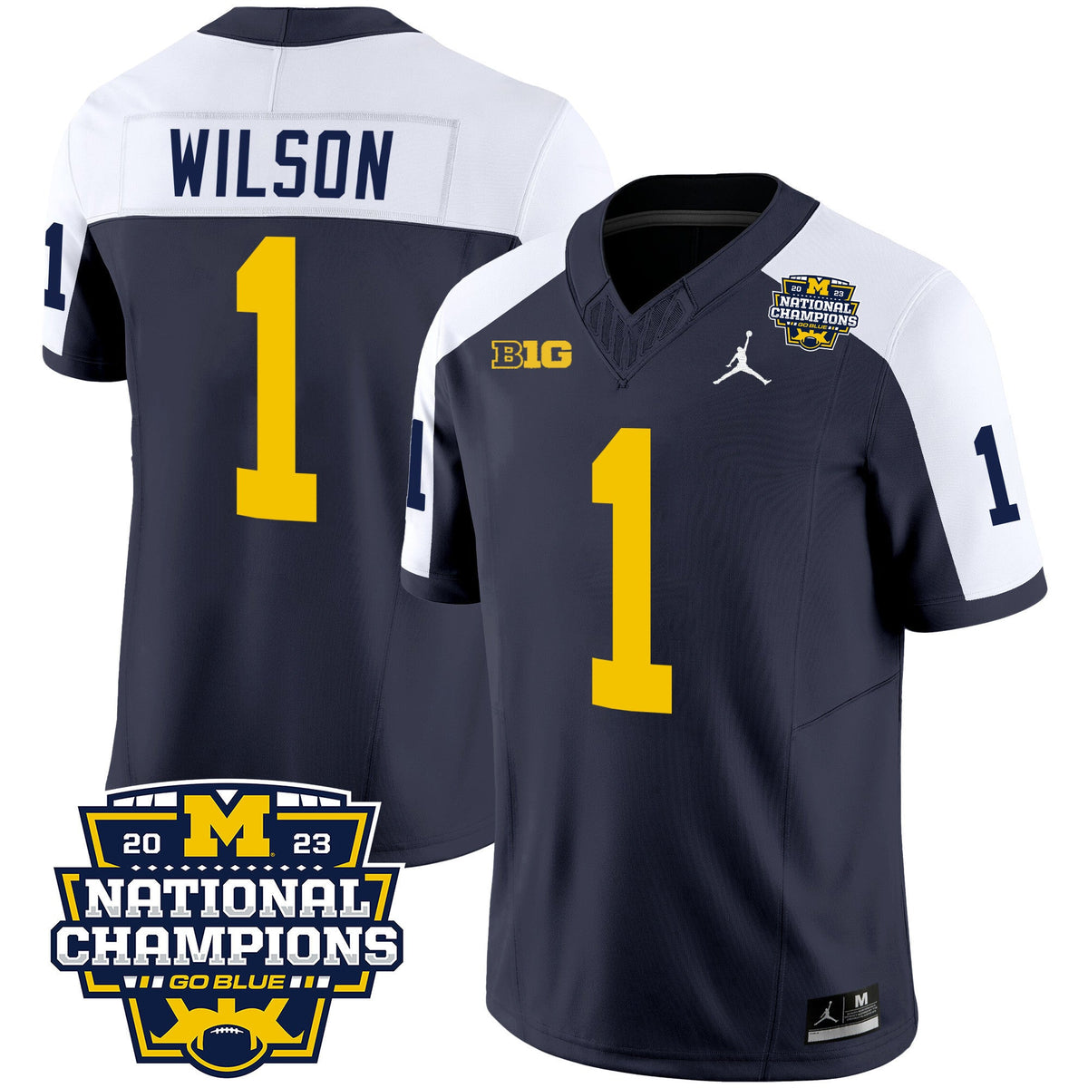 Men's Michigan Wolverines 2023 National Champions Patch Vapor Jersey V2 - All Stitched - image 3