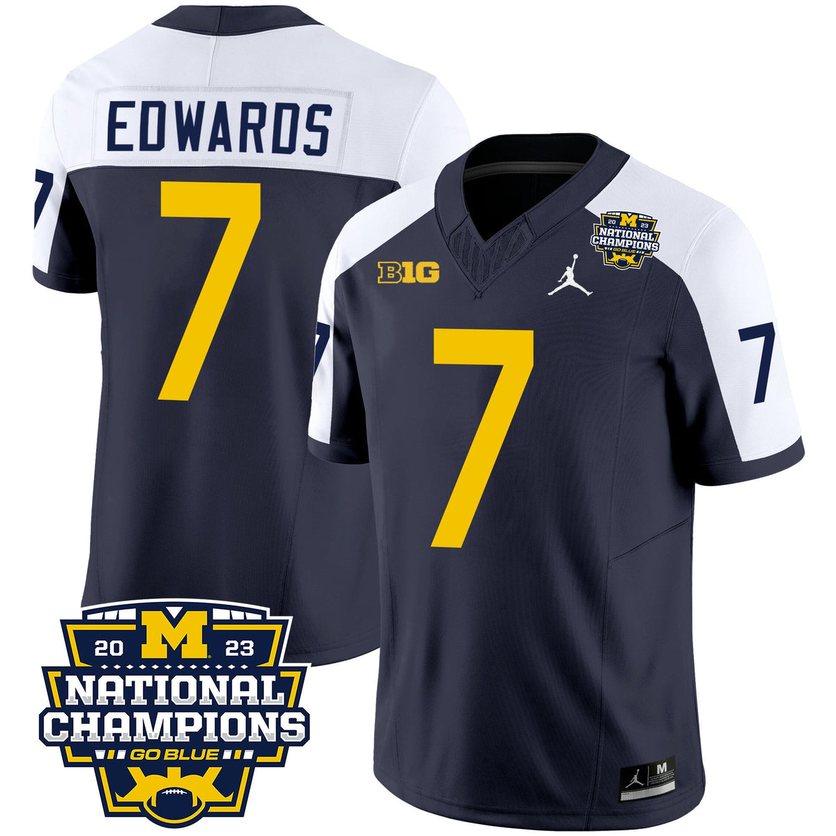 Men's Michigan Wolverines 2023 National Champions Patch Vapor Jersey V2 - All Stitched - image 4