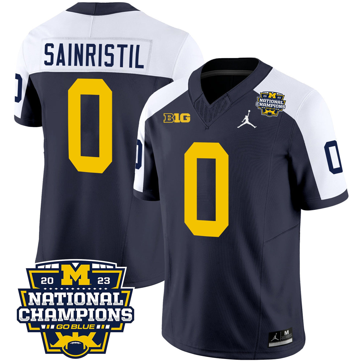 Men's Michigan Wolverines 2023 National Champions Patch Vapor Jersey V2 - All Stitched - image 6