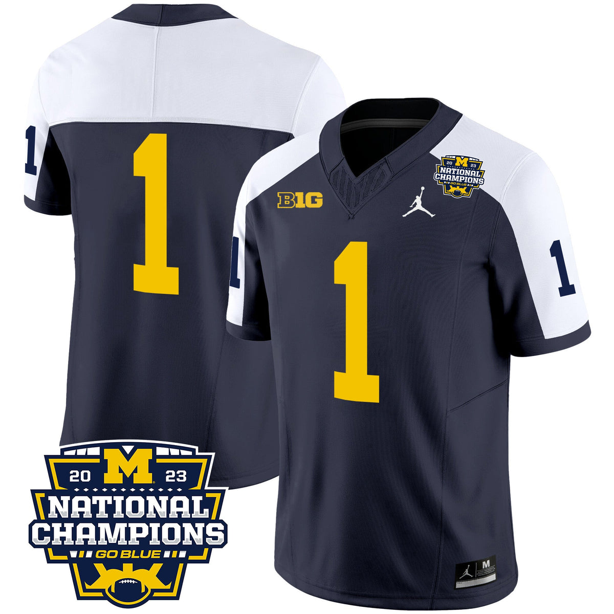Men's Michigan Wolverines 2023 National Champions Patch Vapor Jersey V2 - All Stitched - image 7
