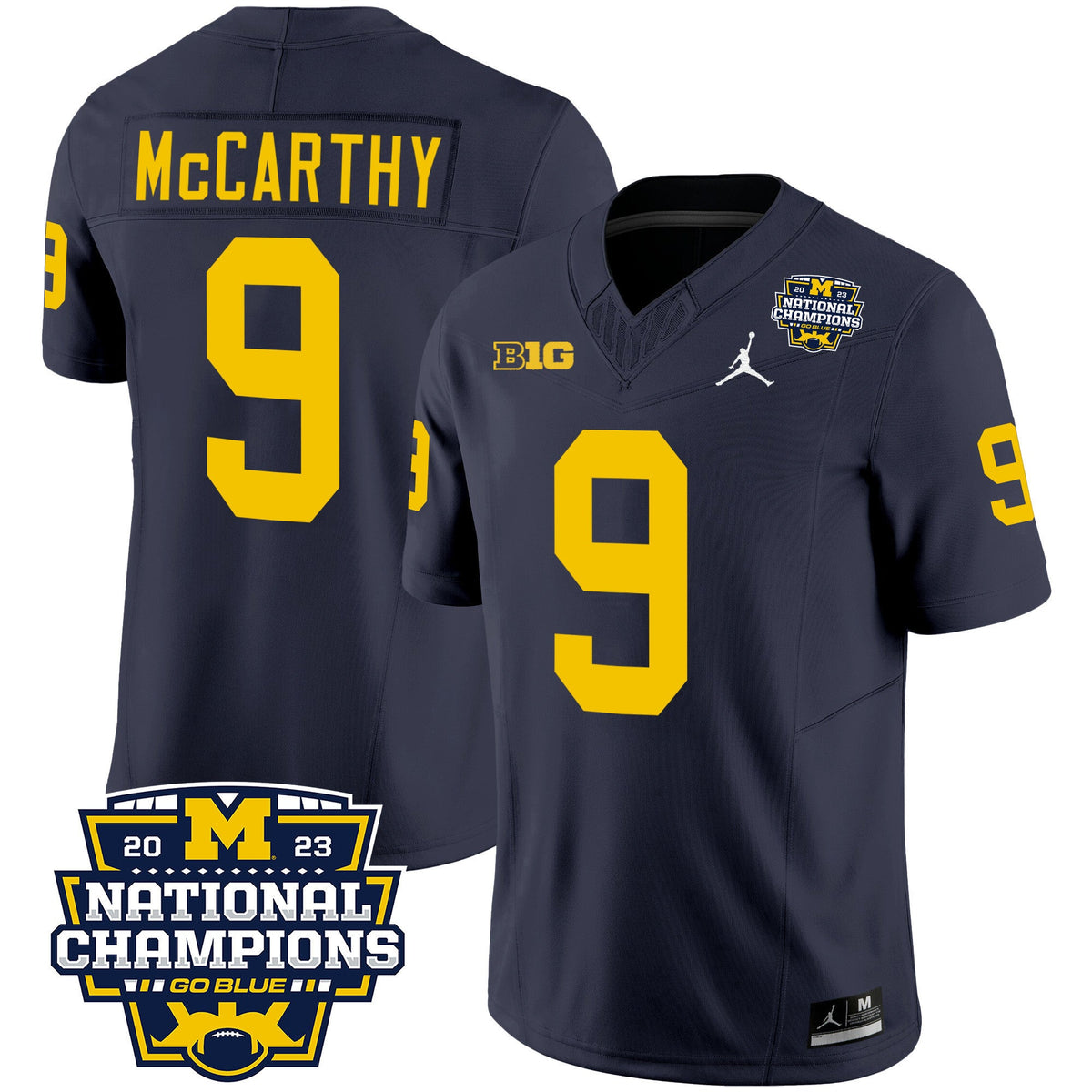 Men's Michigan Wolverines 2023 National Champions Patch Vapor Jersey V2 - All Stitched - image 8