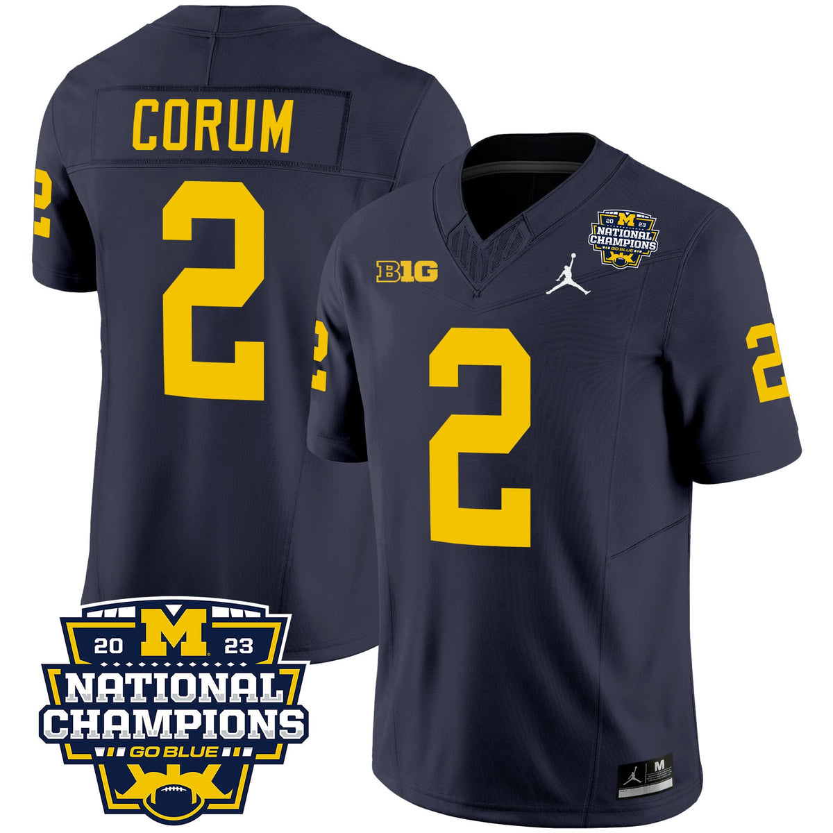 Men's Michigan Wolverines 2023 National Champions Patch Vapor Jersey V2 - All Stitched - image 9