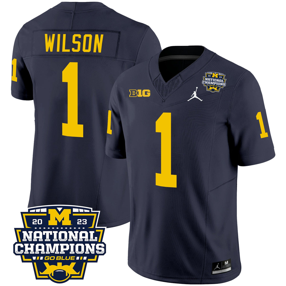 Men's Michigan Wolverines 2023 National Champions Patch Vapor Jersey V2 - All Stitched - image 10
