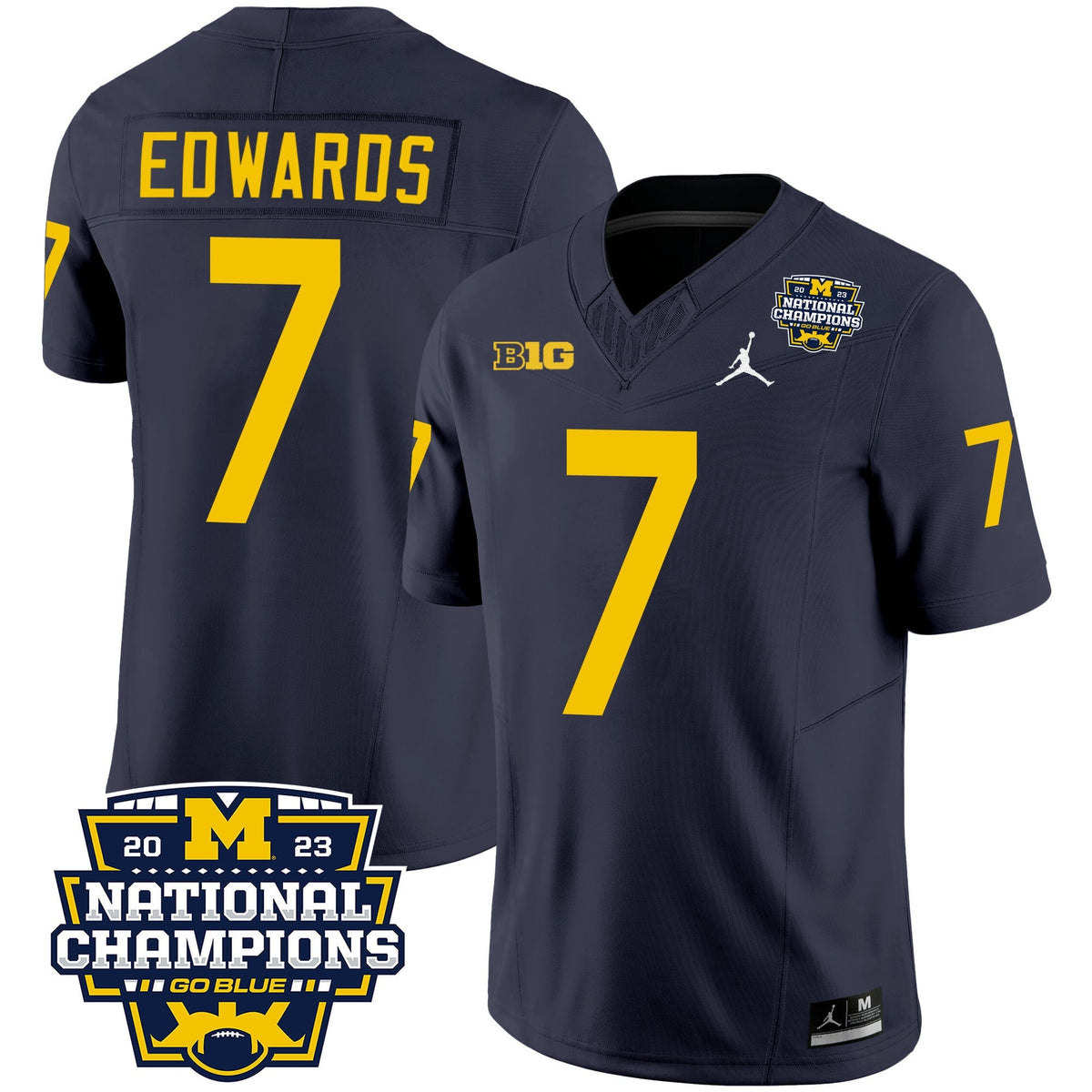 Men's Michigan Wolverines 2023 National Champions Patch Vapor Jersey V2 - All Stitched - image 11