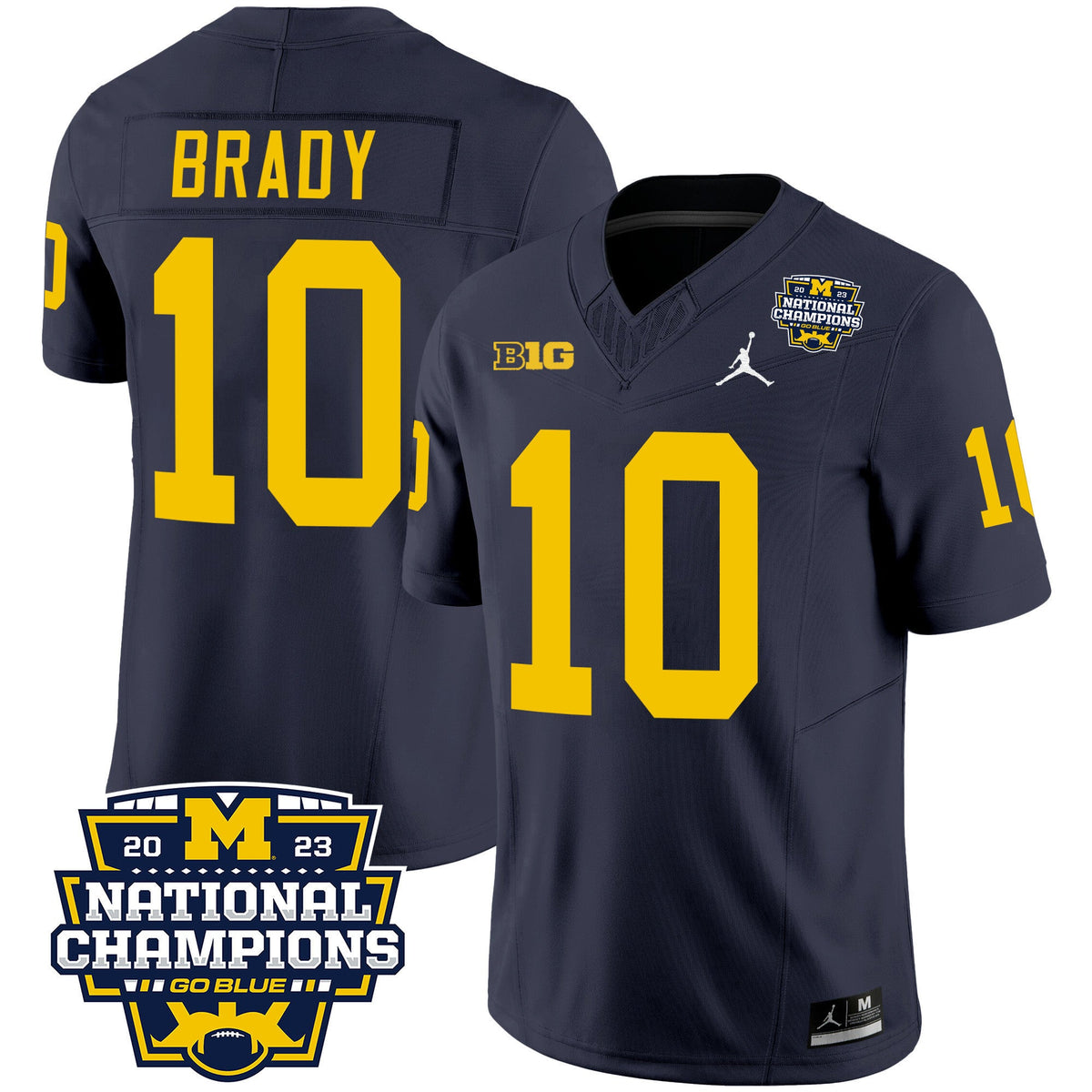Men's Michigan Wolverines 2023 National Champions Patch Vapor Jersey V2 - All Stitched - image 12