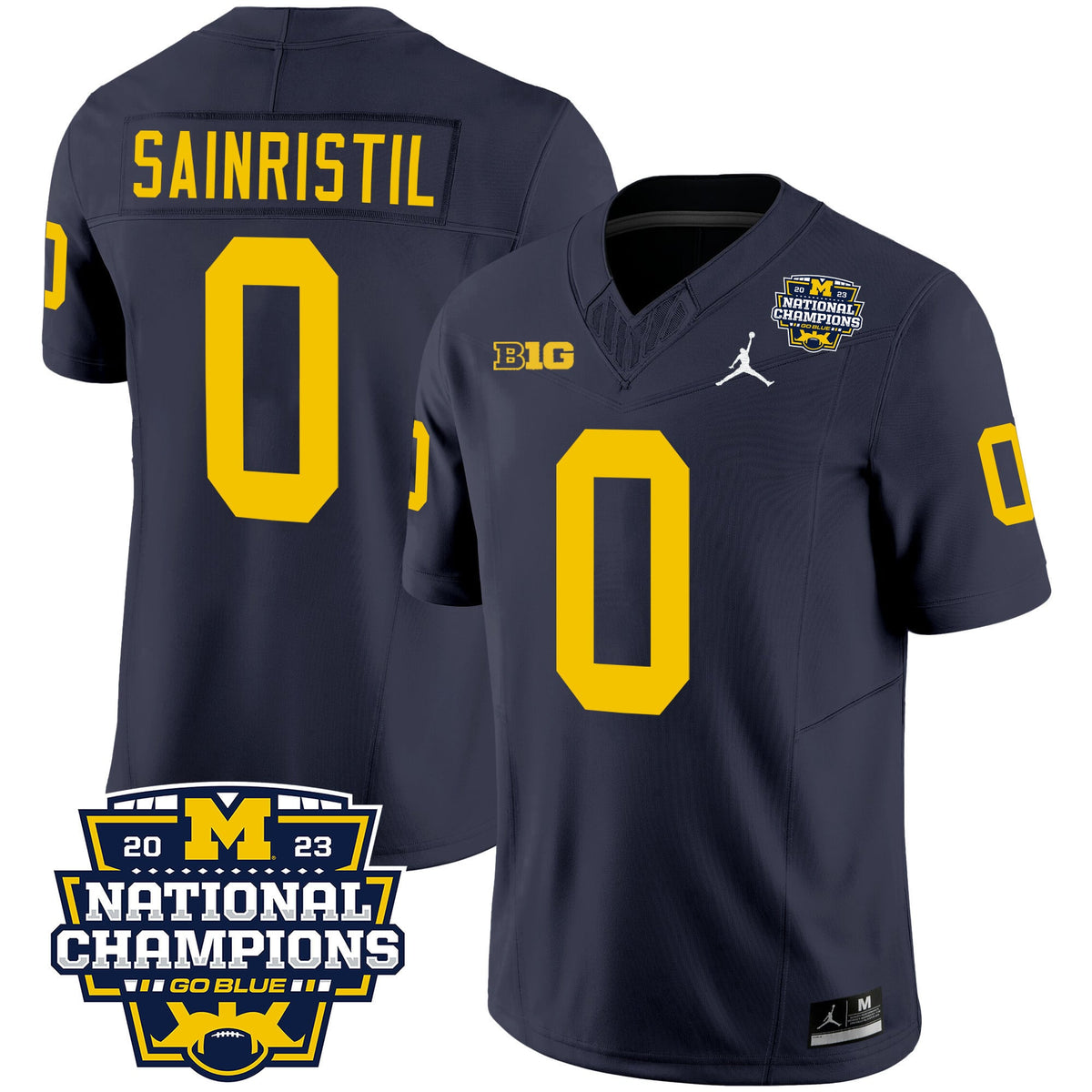 Men's Michigan Wolverines 2023 National Champions Patch Vapor Jersey V2 - All Stitched - image 13