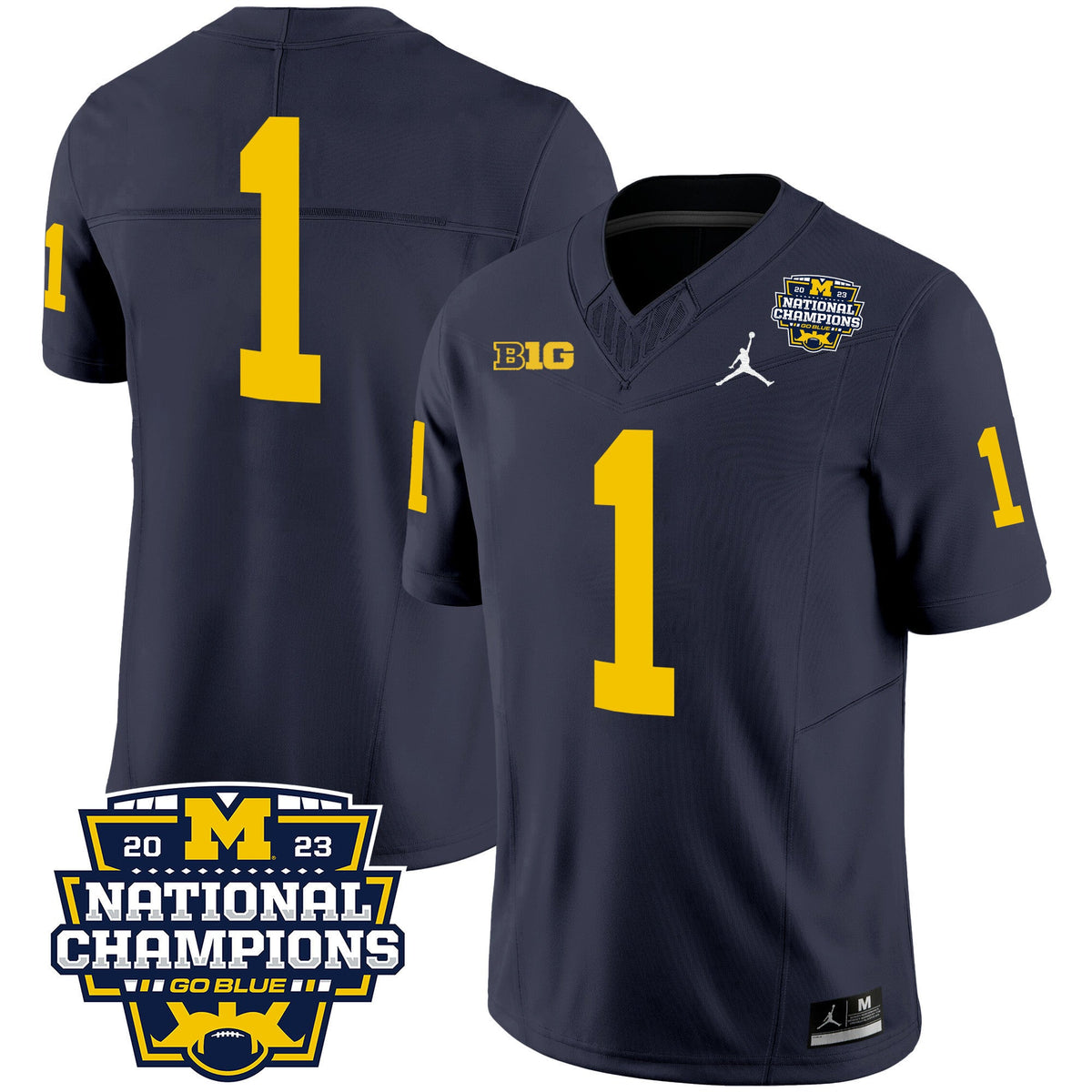 Men's Michigan Wolverines 2023 National Champions Patch Vapor Jersey V2 - All Stitched - image 14
