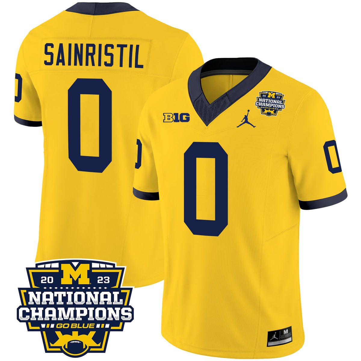 Men's Michigan Wolverines 2023 National Champions Patch Vapor Jersey V2 - All Stitched - image 20