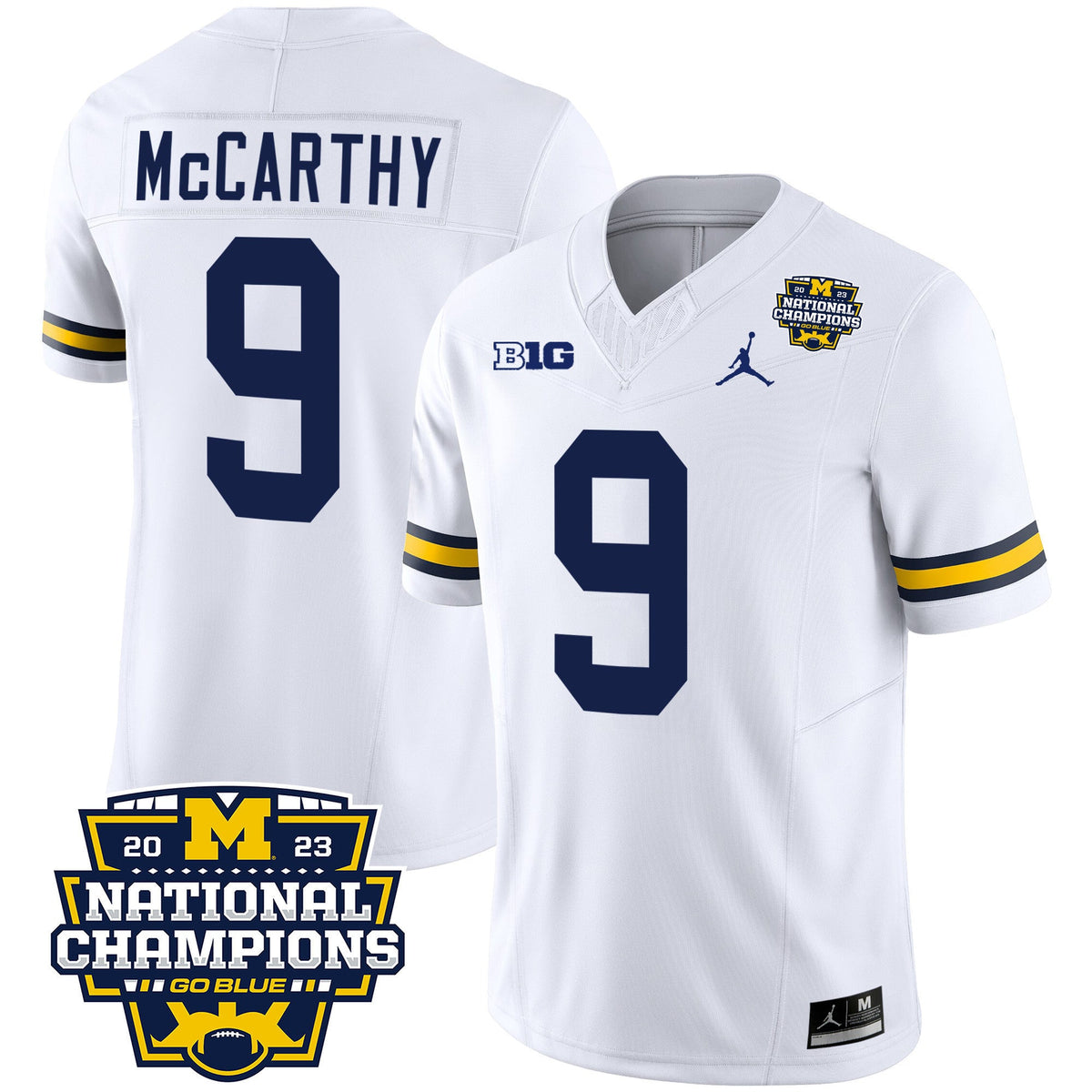 Men's Michigan Wolverines 2023 National Champions Patch Vapor Jersey V2 - All Stitched - image 22