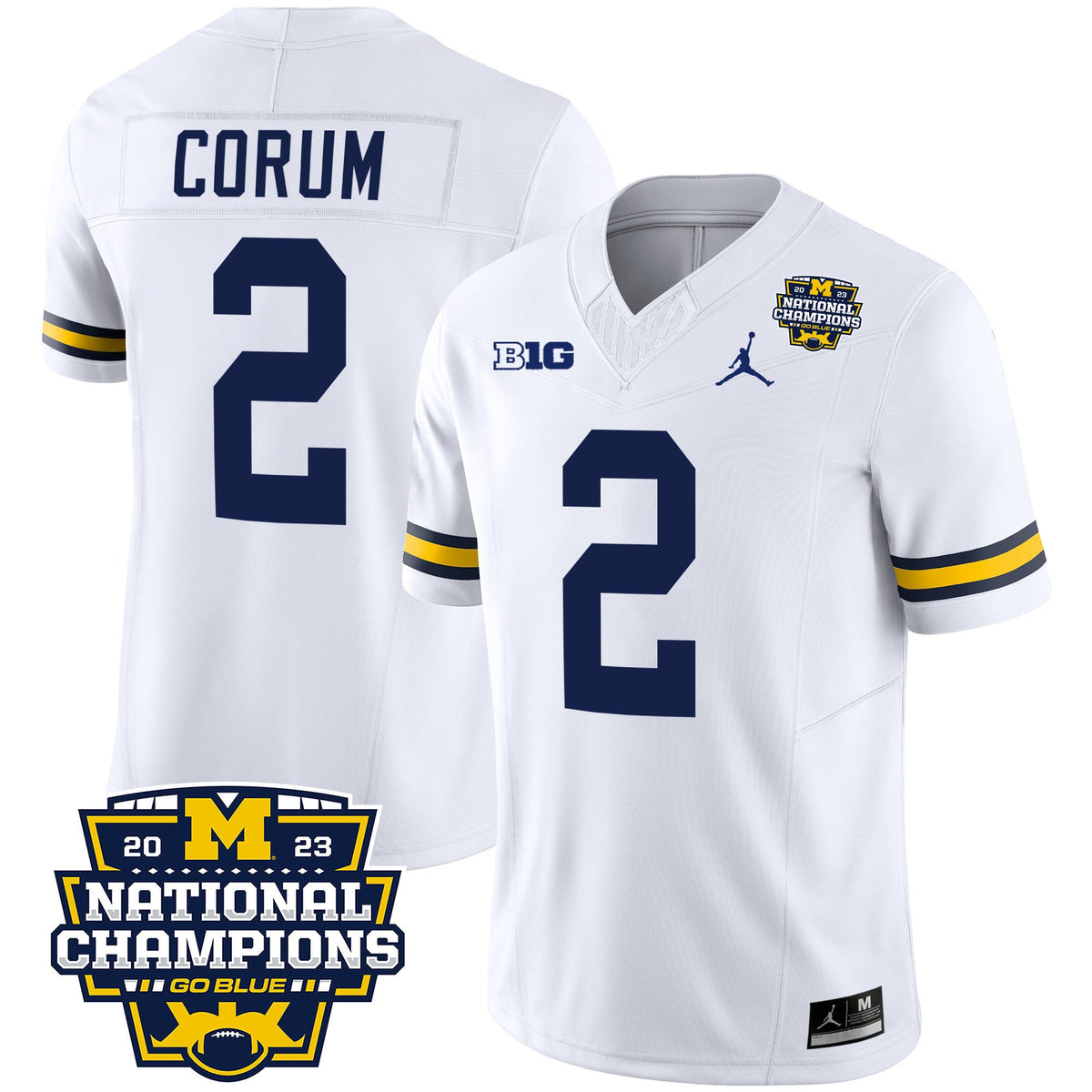 Men's Michigan Wolverines 2023 National Champions Patch Vapor Jersey V2 - All Stitched - image 23