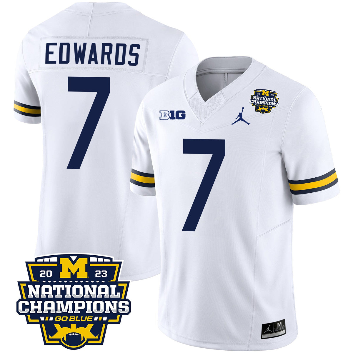 Men's Michigan Wolverines 2023 National Champions Patch Vapor Jersey V2 - All Stitched - image 25