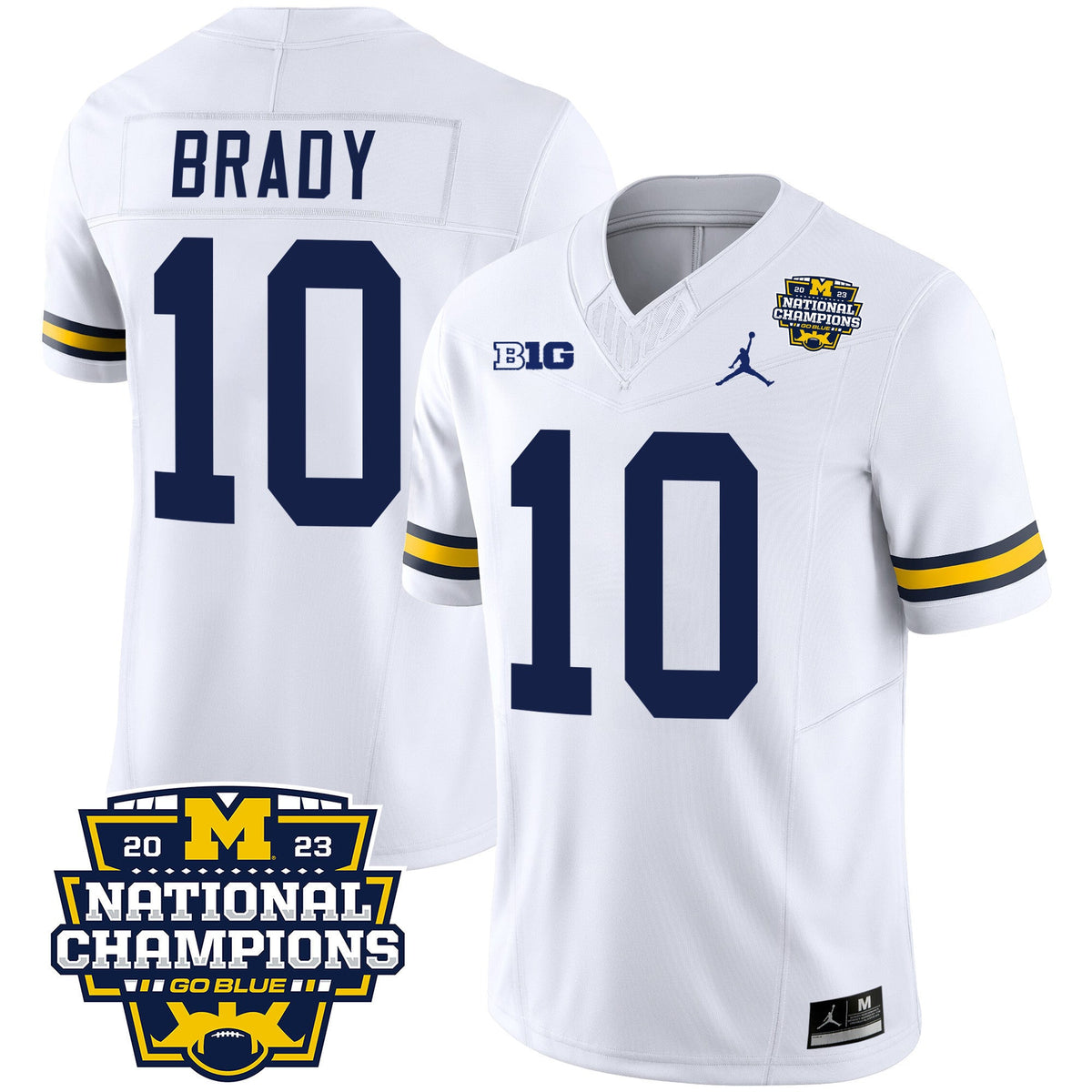 Men's Michigan Wolverines 2023 National Champions Patch Vapor Jersey V2 - All Stitched - image 26