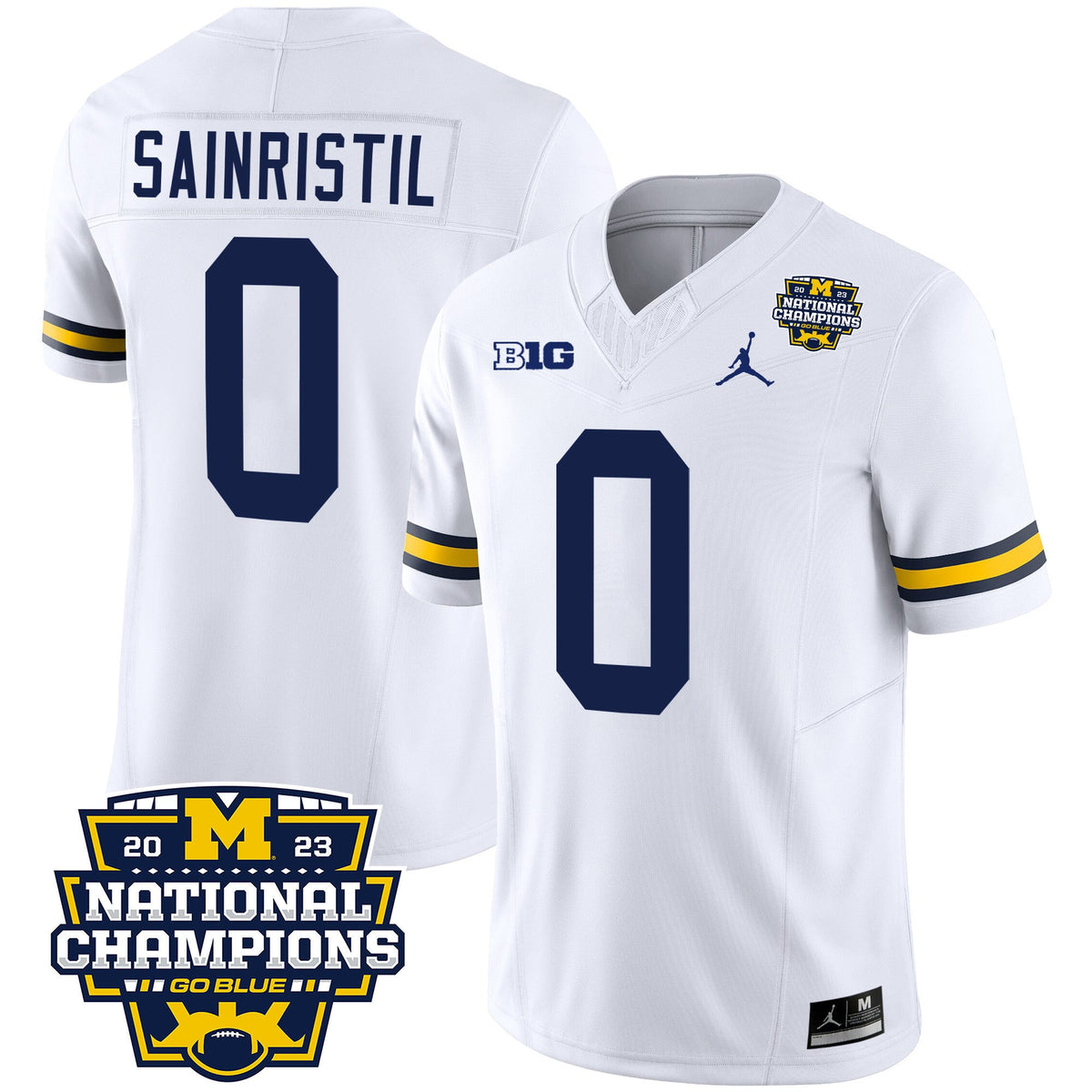 Men's Michigan Wolverines 2023 National Champions Patch Vapor Jersey V2 - All Stitched - image 27
