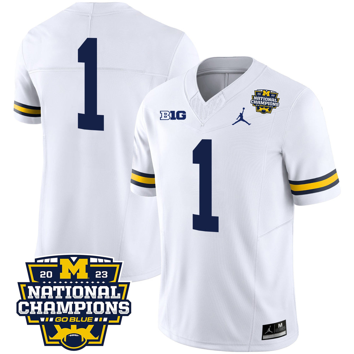 Men's Michigan Wolverines 2023 National Champions Patch Vapor Jersey V2 - All Stitched - image 28