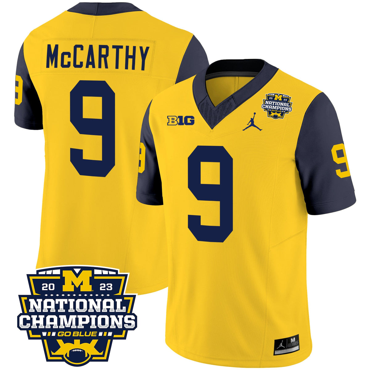 Men's Michigan Wolverines 2023 National Champions Patch Vapor Jersey V2 - All Stitched - image 29