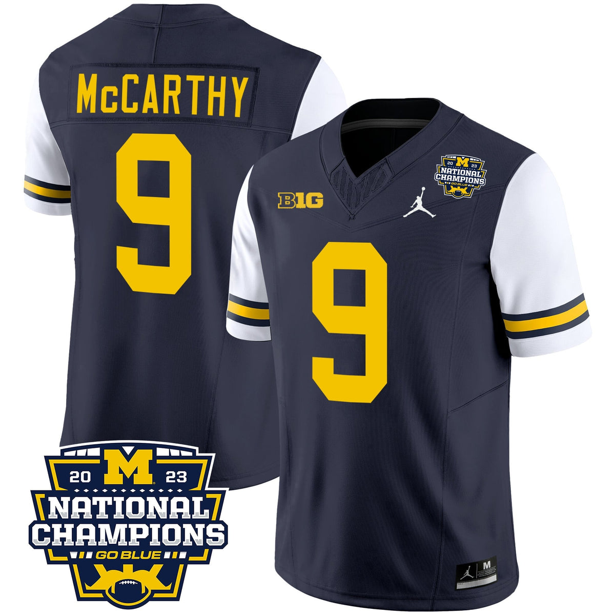 Men's Michigan Wolverines 2023 National Champions Patch Vapor Jersey V2 - All Stitched - image 36