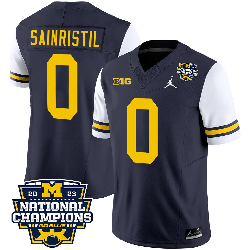 Men's Michigan Wolverines 2023 National Champions Patch Vapor Jersey V2 - All Stitched - image 41
